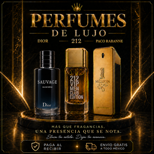 Set de 3 Perfumes de Lujo Masculinos | 1 Million + 2I2 VIP Men + Sauvage