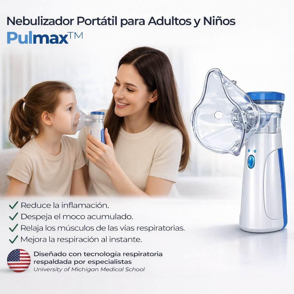PULMAX™ NEBULIZADOR PORTÁTIL PARA ADULTOS Y NIÑOS