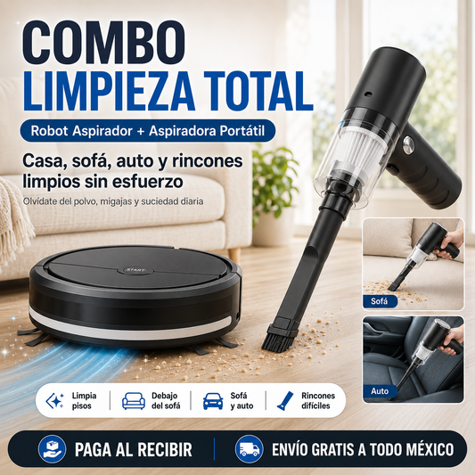 COMBO LIMPIEZA TOTAL | Robot Aspirador + Aspiradora Portátil