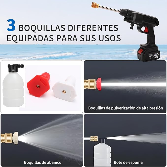 HIDROLAVADORA INALÁMBRICA DE ALTA PRESIÓN CON 2 BATERÍAS