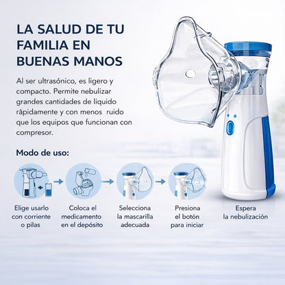 PULMAX™ NEBULIZADOR PORTÁTIL PARA ADULTOS Y NIÑOS