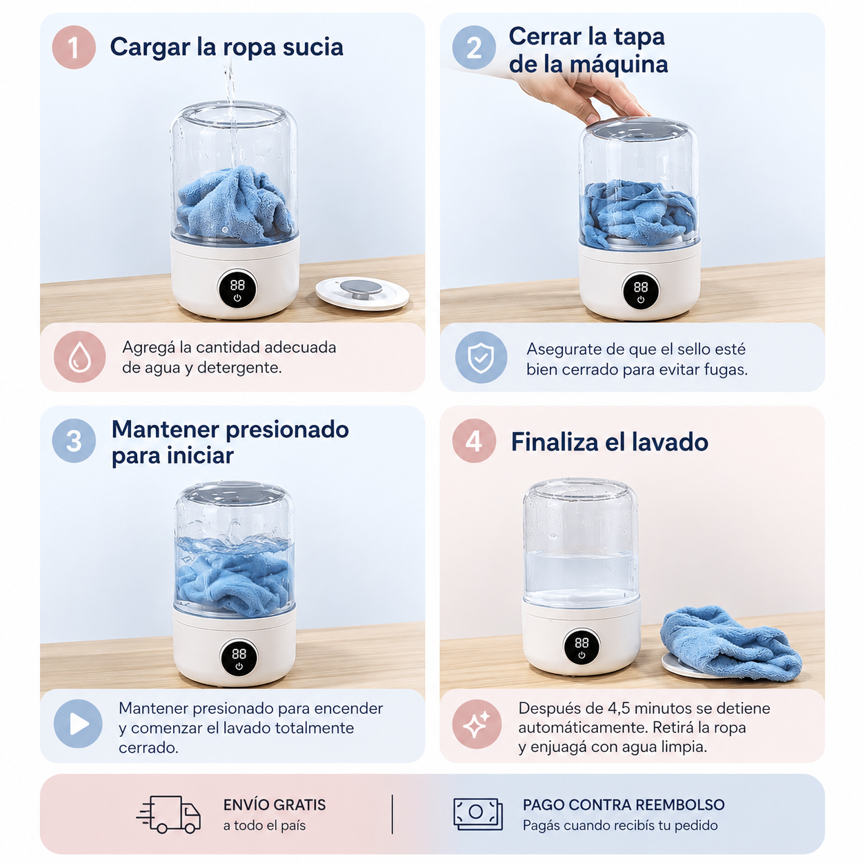 LavaMini Pro™ — La mini lavadora que simplifica tu día