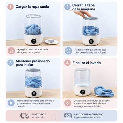 LavaMini Pro™ — La mini lavadora que simplifica tu día