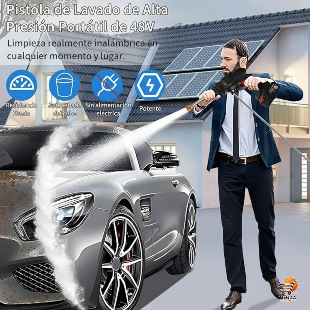 HIDROLAVADORA INALÁMBRICA DE ALTA PRESIÓN CON 2 BATERÍAS