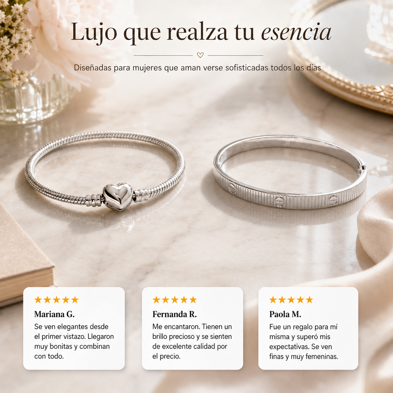 Set de 2 Pulseras Elegantes para Mujer