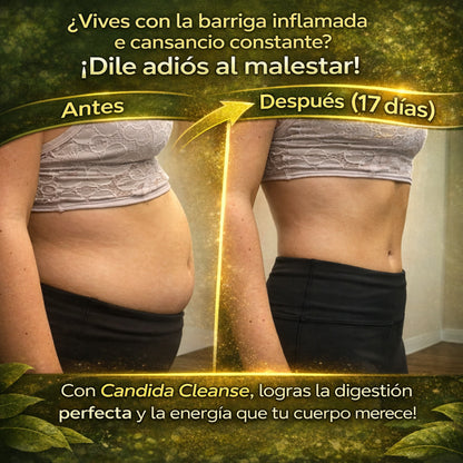 CANDIDA CLEANSE REDUCE ANTOJOS, HINCHAZÓN Y FATIGA
