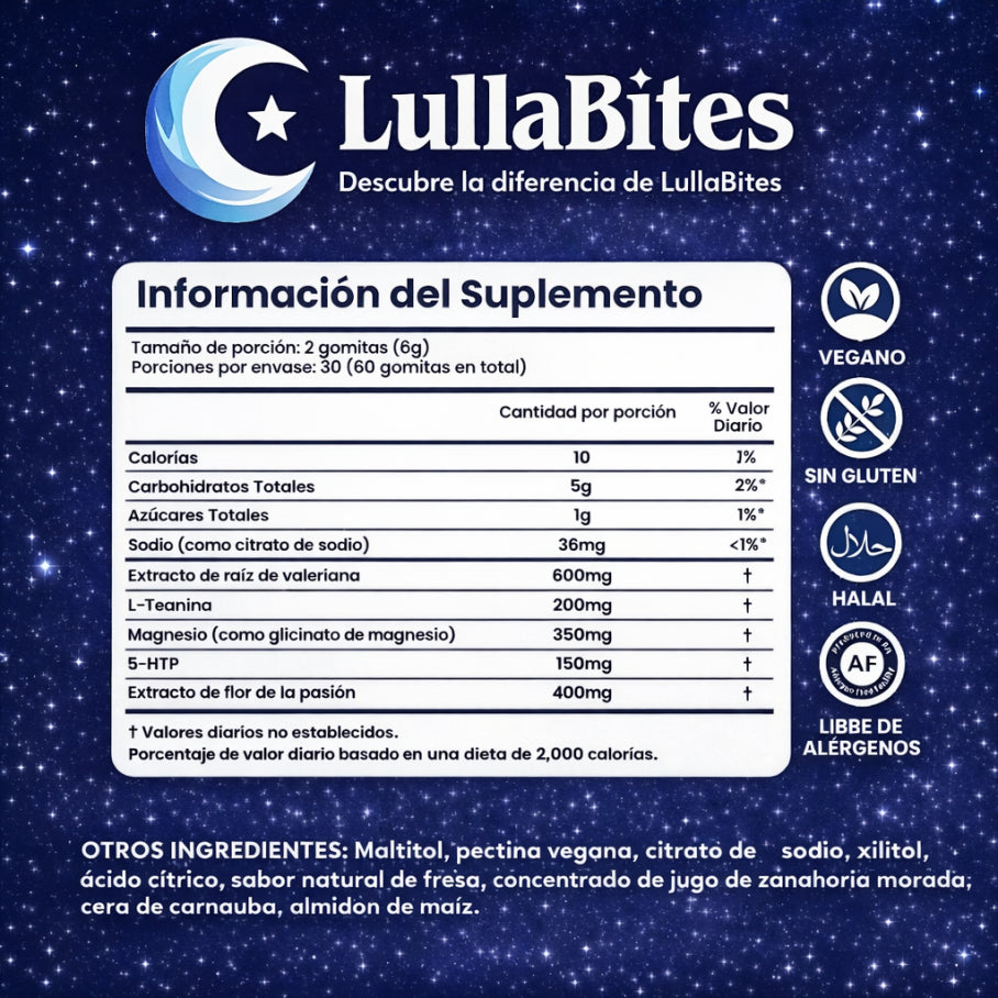 LULLABITES® GOMITAS NATURALES PARA DORMIR