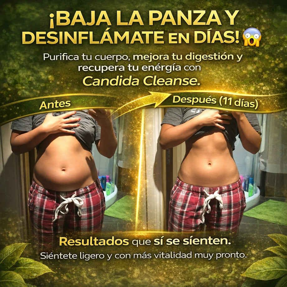 CANDIDA CLEANSE REDUCE ANTOJOS, HINCHAZÓN Y FATIGA