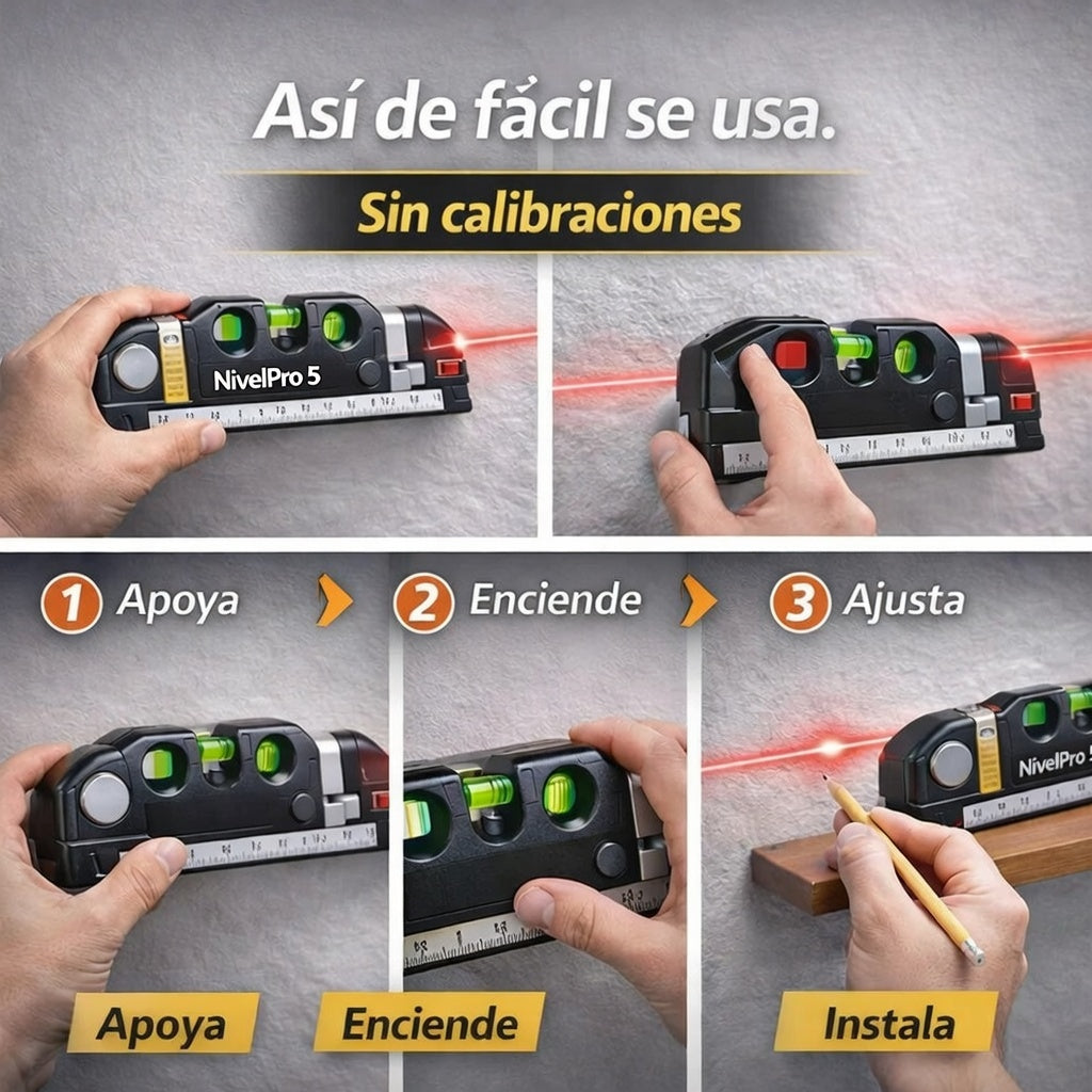 NivelPro Pro 5™ | Nivel Láser Profesional 2.5m