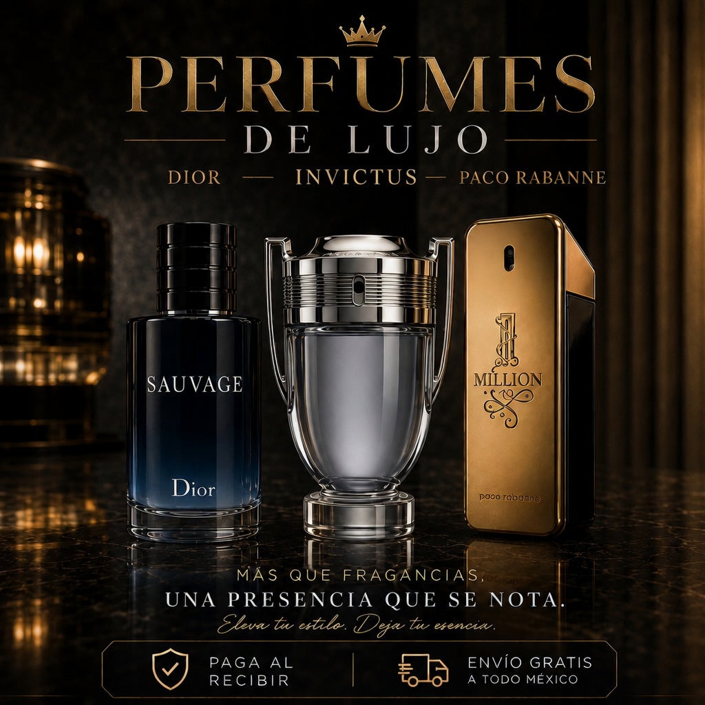 Set de 3 Perfumes de Lujo Masculinos | 1 Million + Invictus + Sauvage