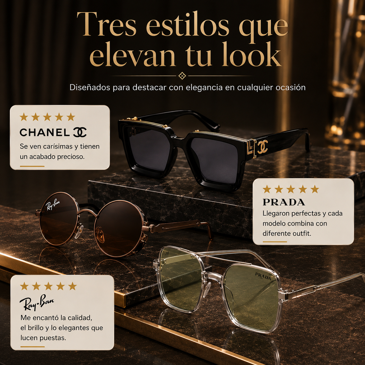 3 Lentes Modernas de Lujo para Mujeresㅤ